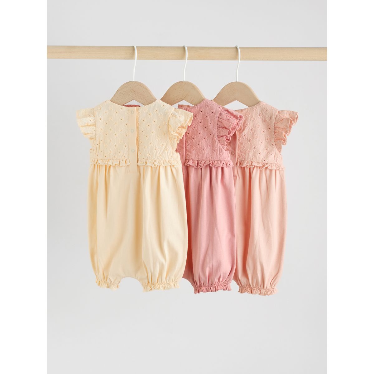 Barboteuse bébé brodée, lot de 3 rose, NEXT