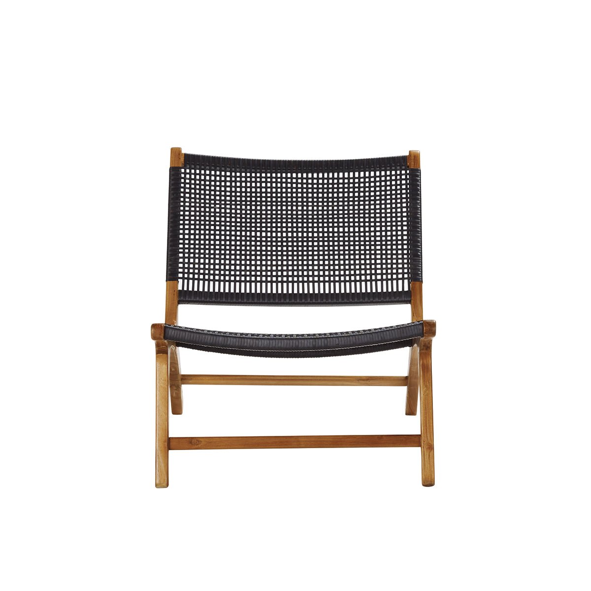 Fauteuil en teck massif et tissage  LINA marron, BERAH GETAH