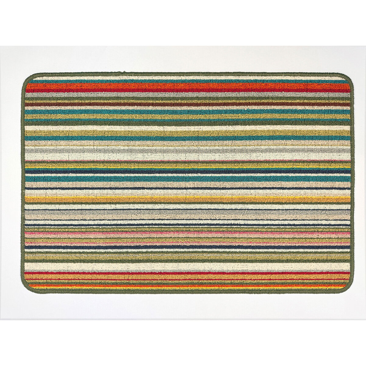 My Stain Resistant Candy Multi Green Stripe Doormat green striped, MY MAT