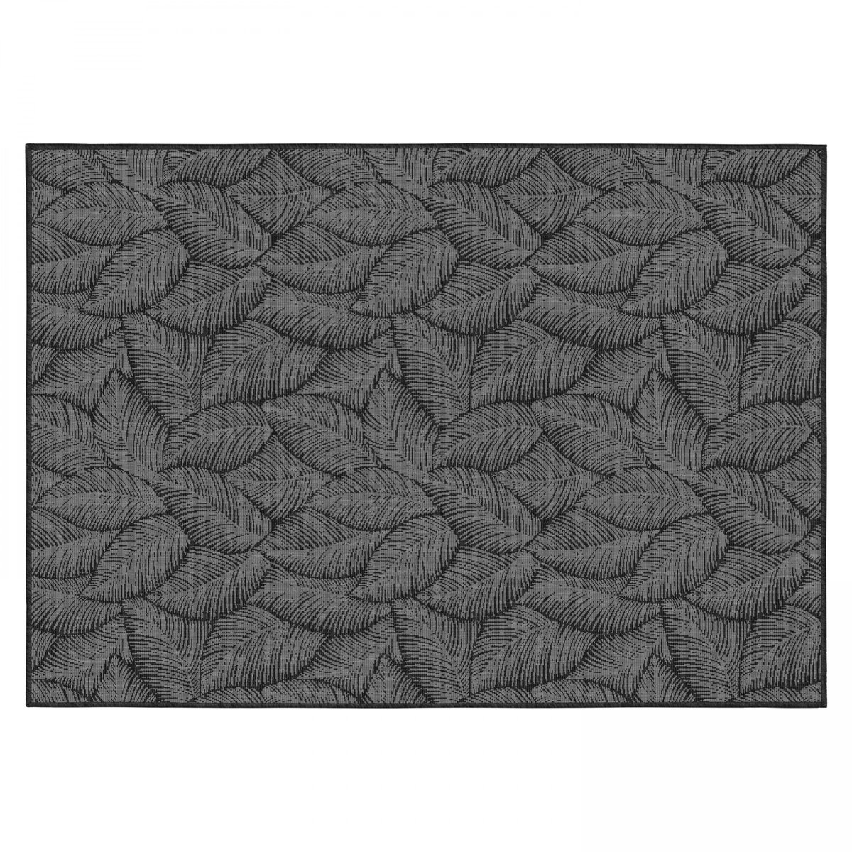 Tapis d'extérieur en polypropylène teinté dans la masse, FOLIA noir, OVIALA