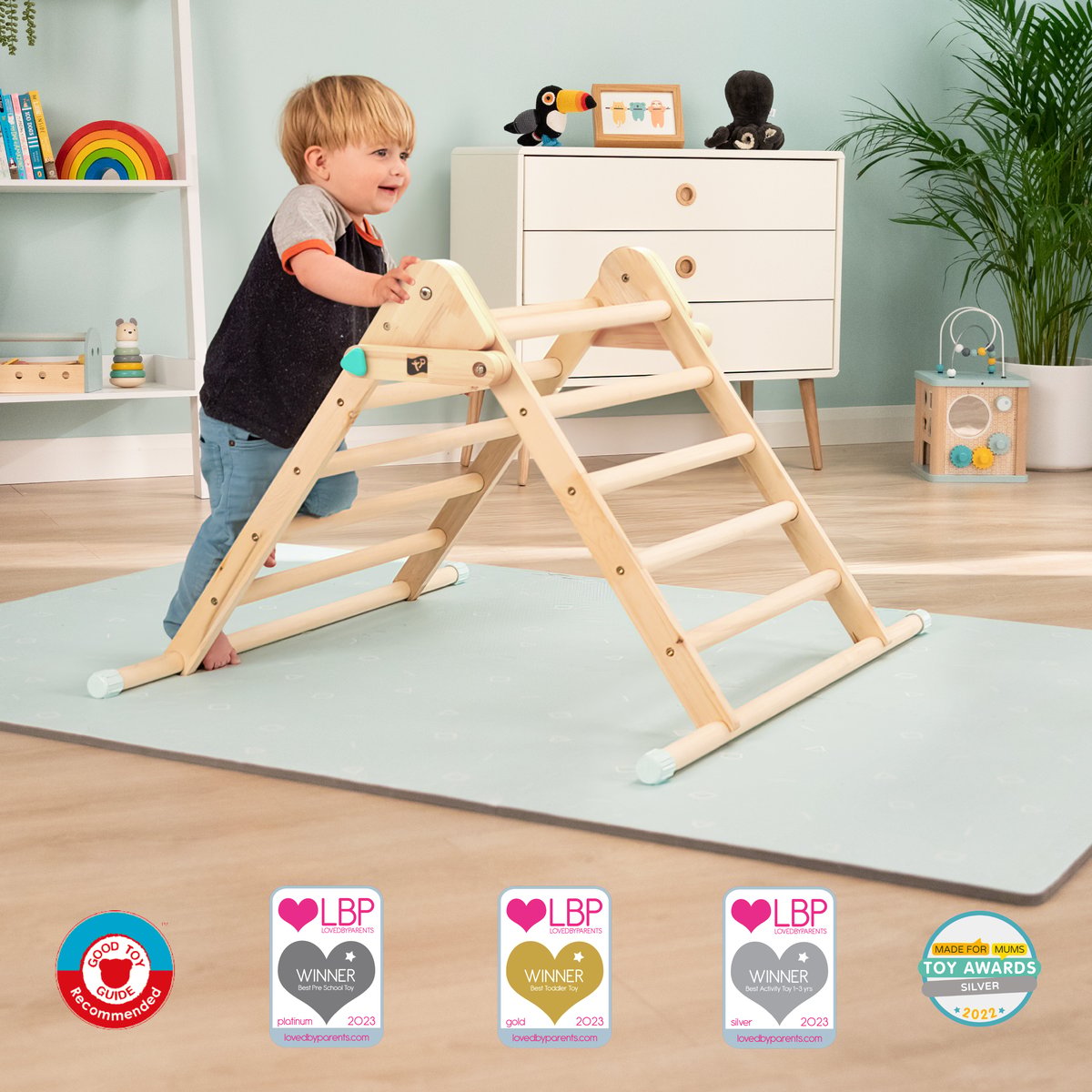 Triangle d'escalade pliable avec tableau marron, ACTIVE TOTS
