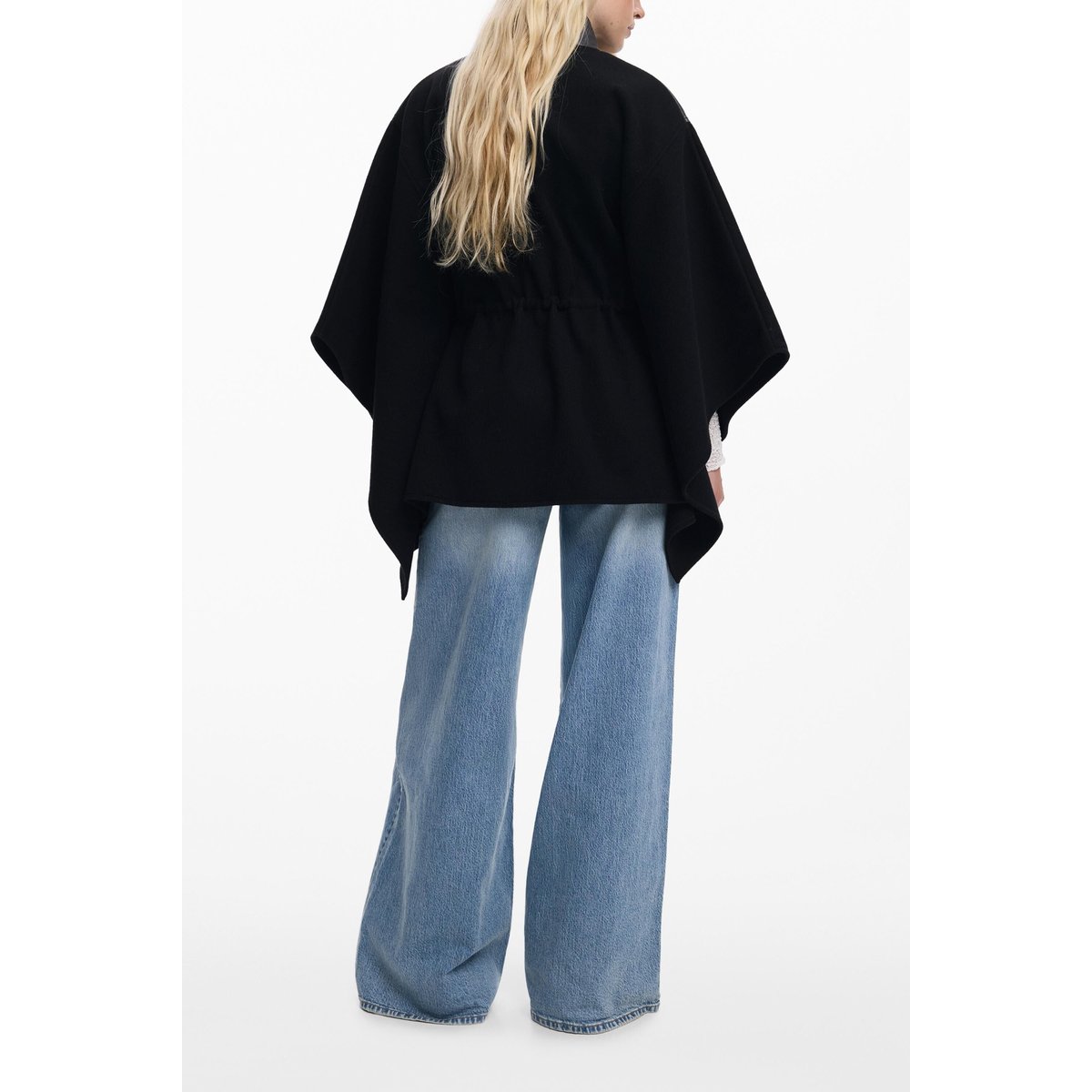 Poncho combiné effet cuir noir, DESIGUAL