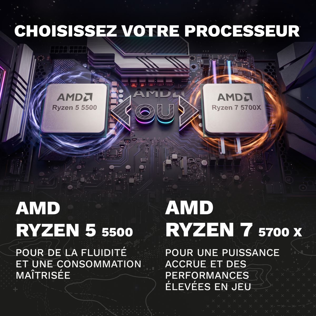PC Gamer SK05 - AMD Ryzen 7 5700X - NVIDIA GeForce RTX 5060 - 16 Go RAM DDR4 - SSD 512 Go couleur unique, SKILLKORP