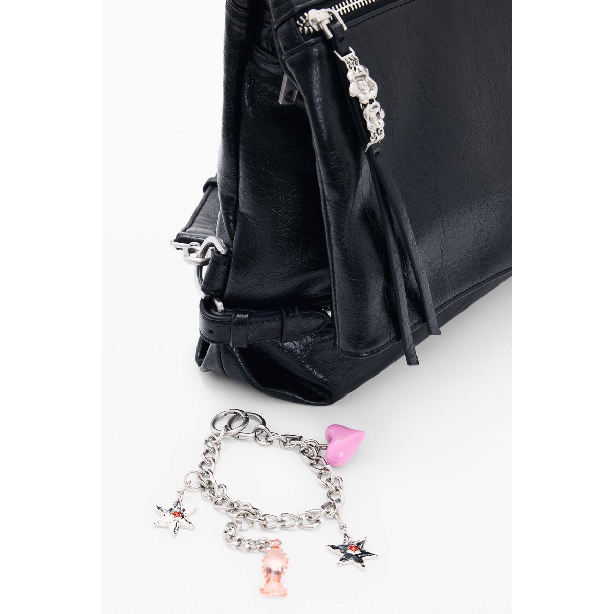 Sac à dos effet cuir moyen noir, DESIGUAL