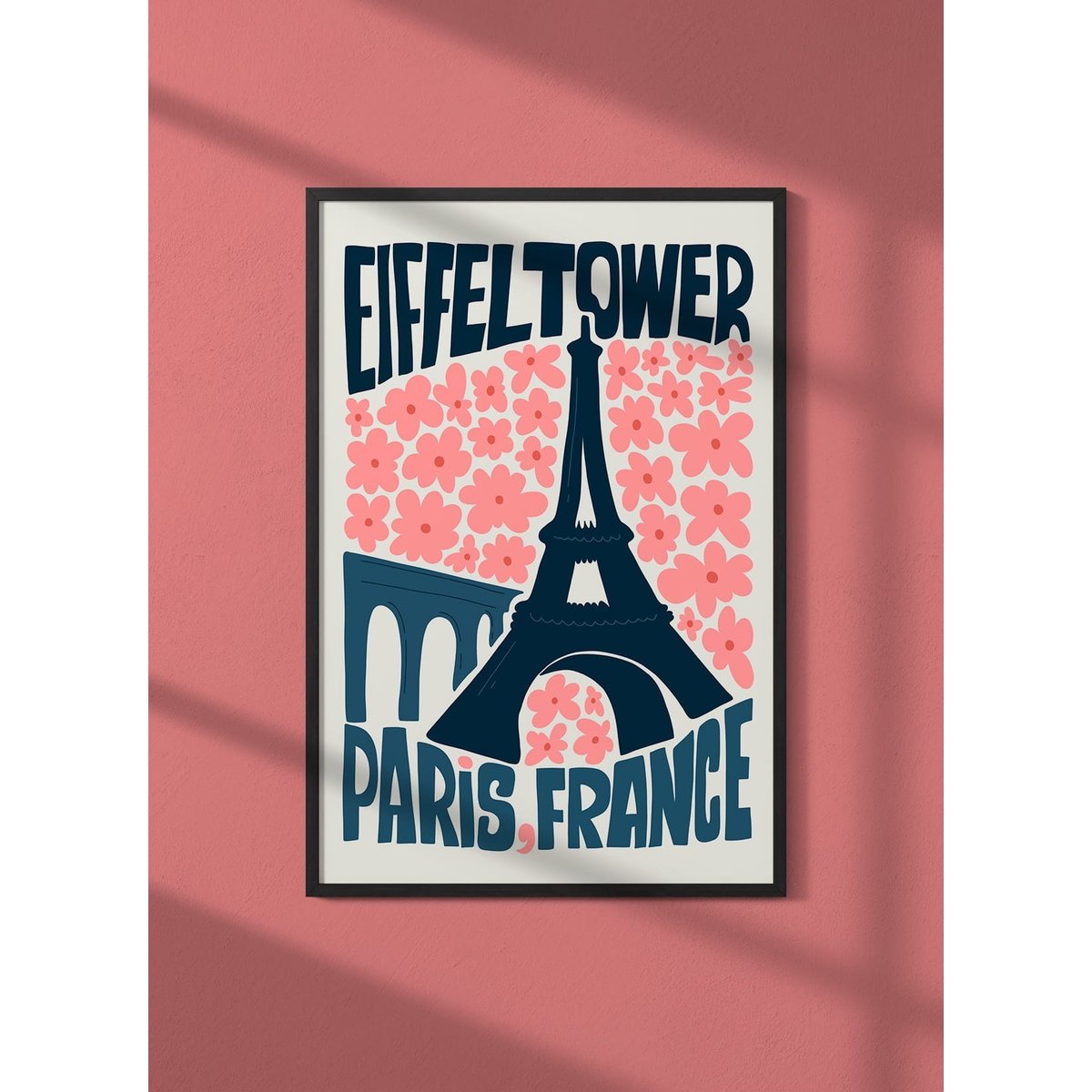 Affiche Paris 5 Tour Eiffel blanc, L'AFFICHERIE