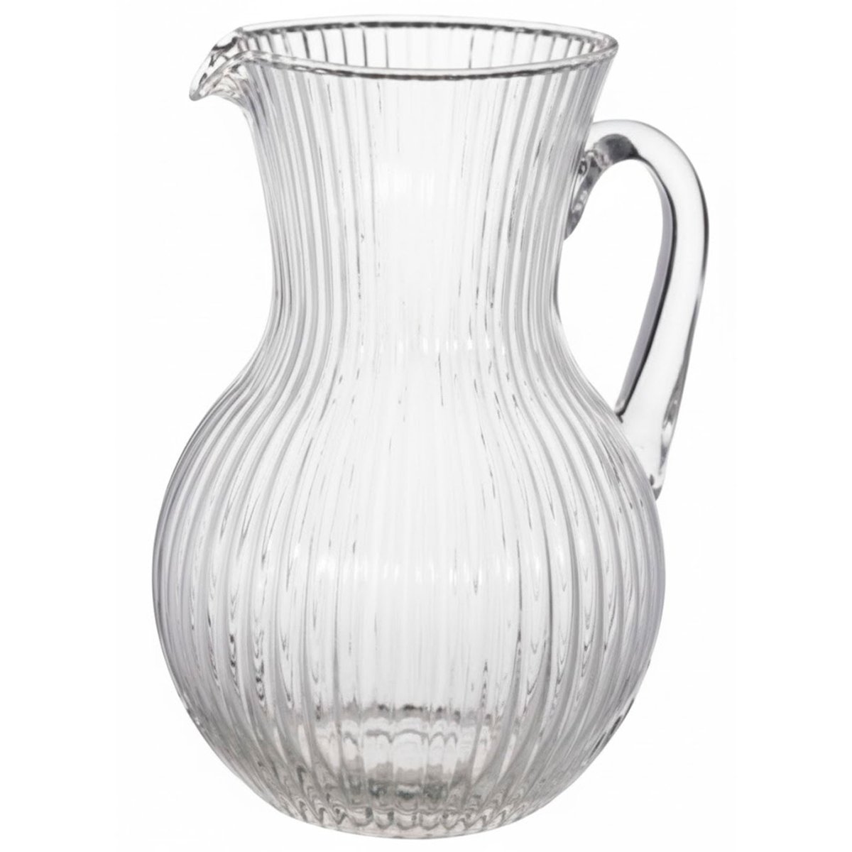 Carafe à eau en verre strié 1.5L transparent, WADIGA
