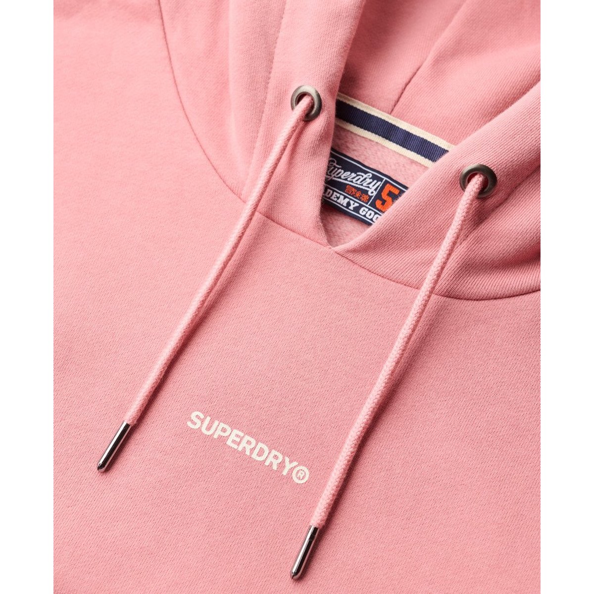 Sweat à capuche uni rose fumé, SUPERDRY
