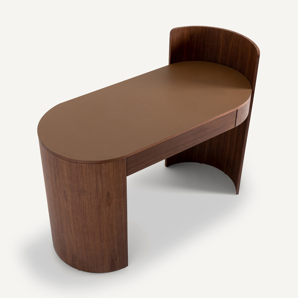 Bureau en plaqué noyer et cuir, Abbas noyer, AM.PM
