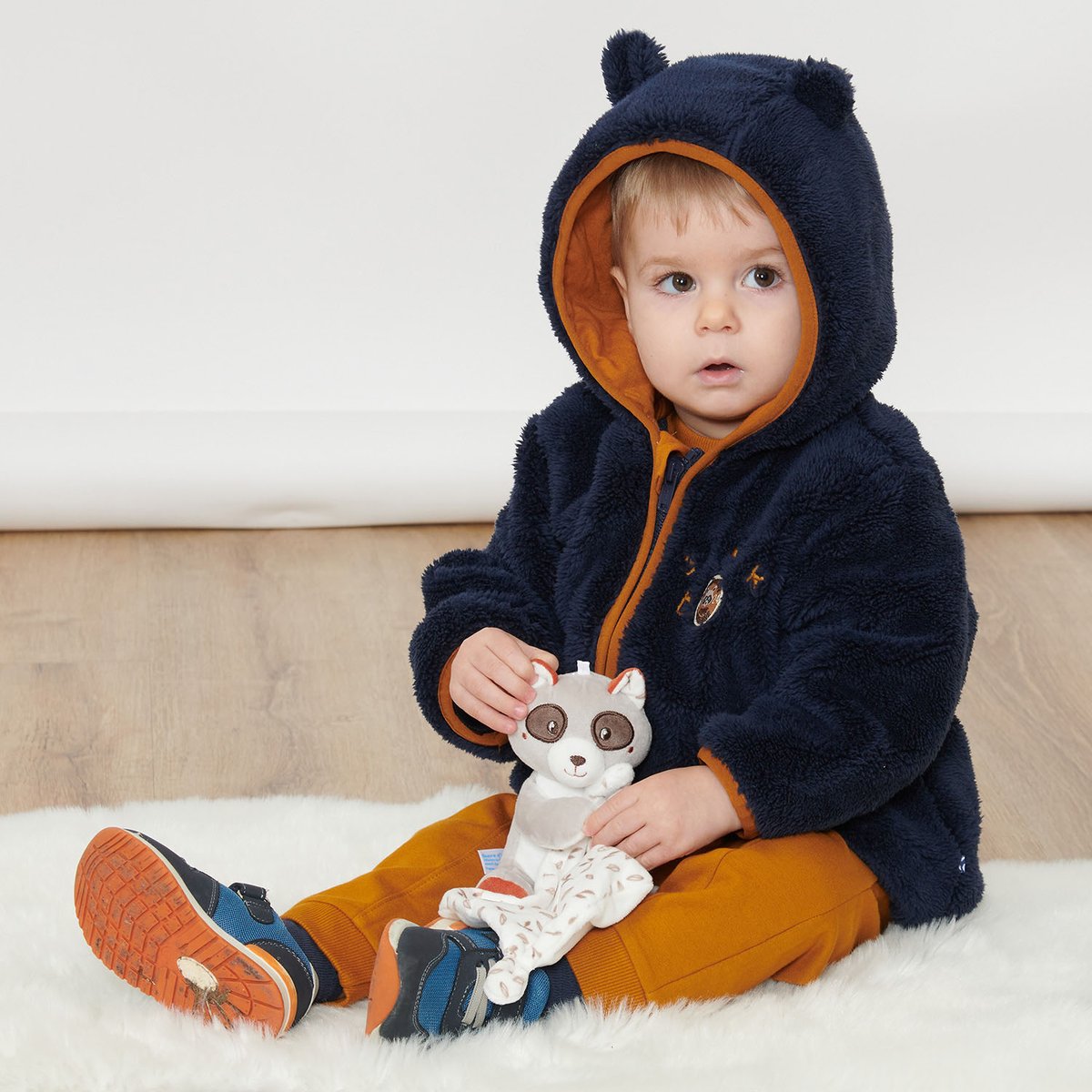 Manteau idriss maille bebe bleu, SUCRE D'ORGE