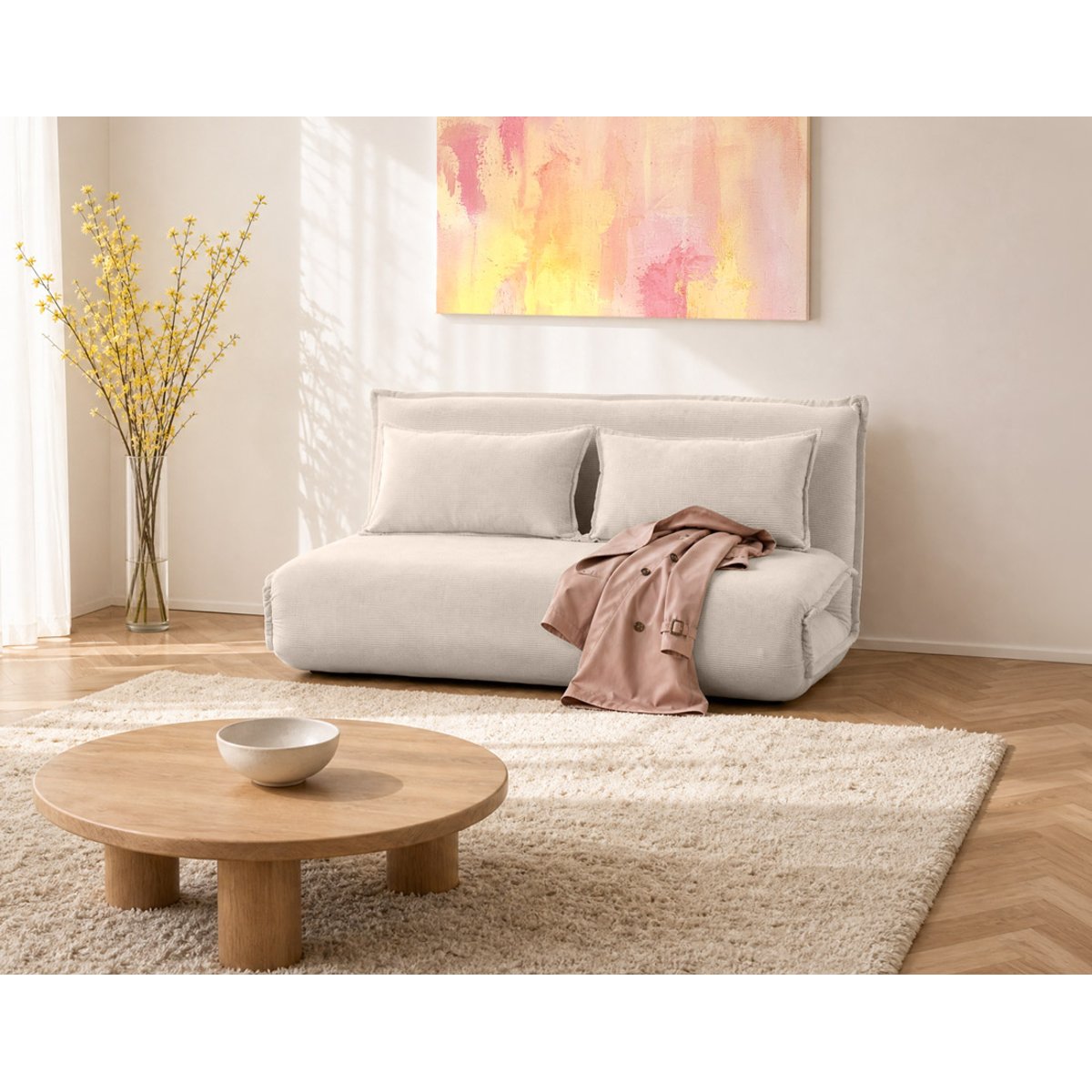 Banquette convertible clic-clac 2 places, CANDICE beige, BEST MOBILIER