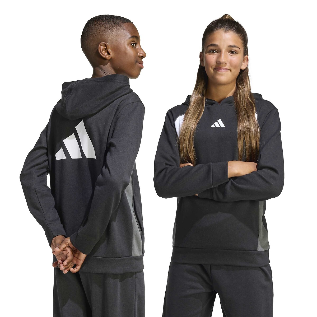 Sweat à capuche 7/8-15/16 ans noir, ADIDAS SPORTSWEAR