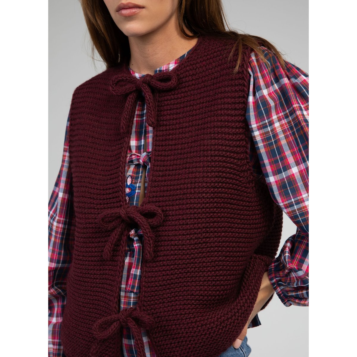 Cardigan Sans Manche LEGRINGA ecru, AN'GE