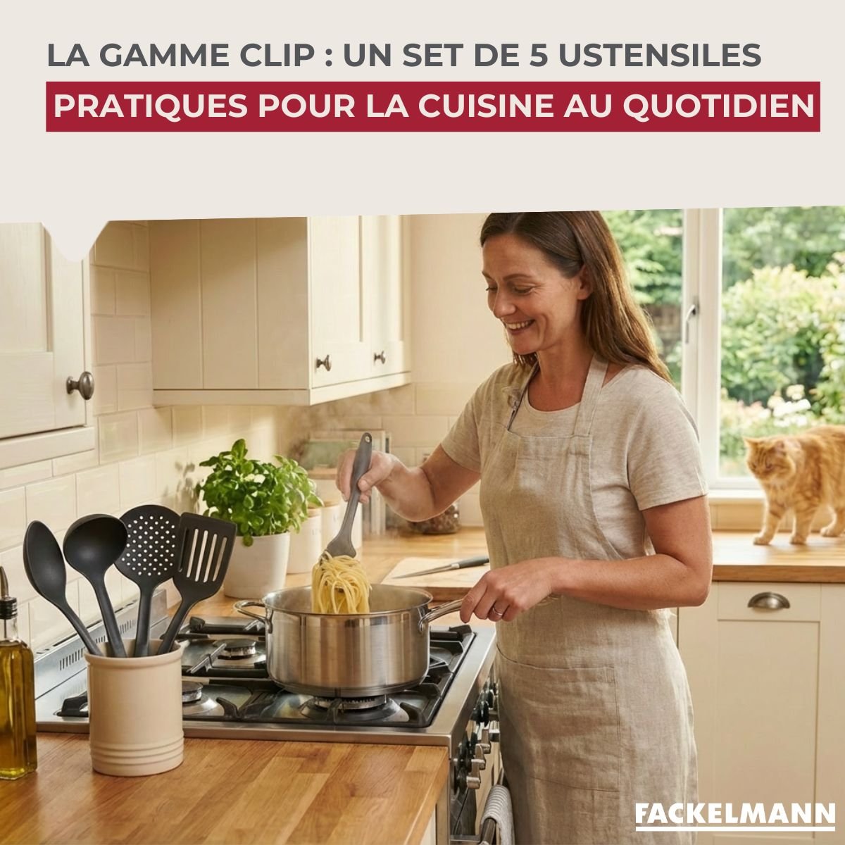 Louche de cuisine CLIP gris, FACKELMANN