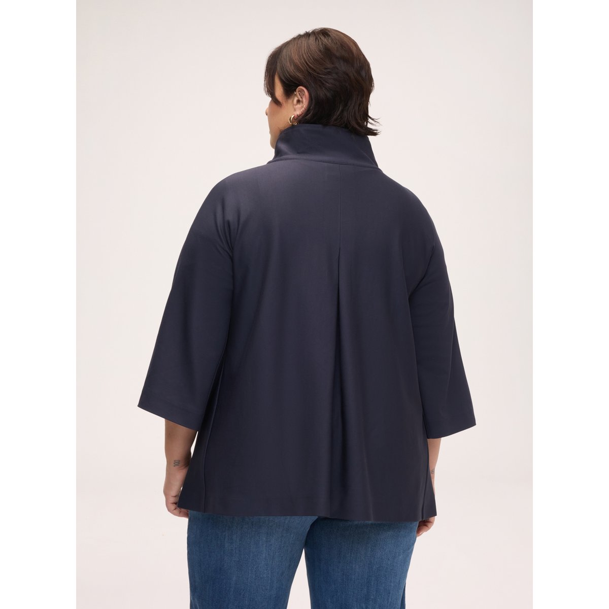 Veste à col montant bleu, FIORELLA RUBINO