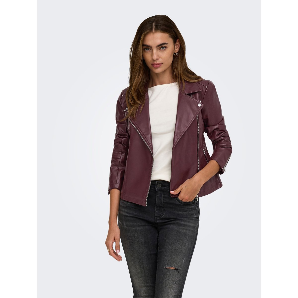 Blouson Court Fermeture Zippée decadent chocolate, ONLY