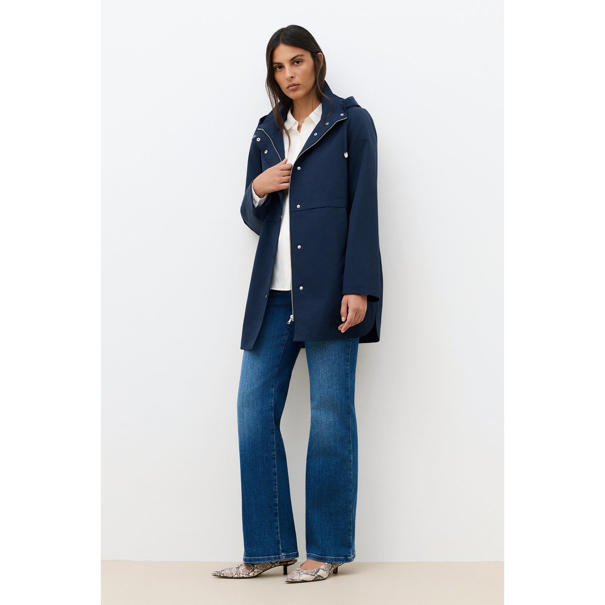 Manteau droit déperlant GHOLLY bleu marine, CAROLL