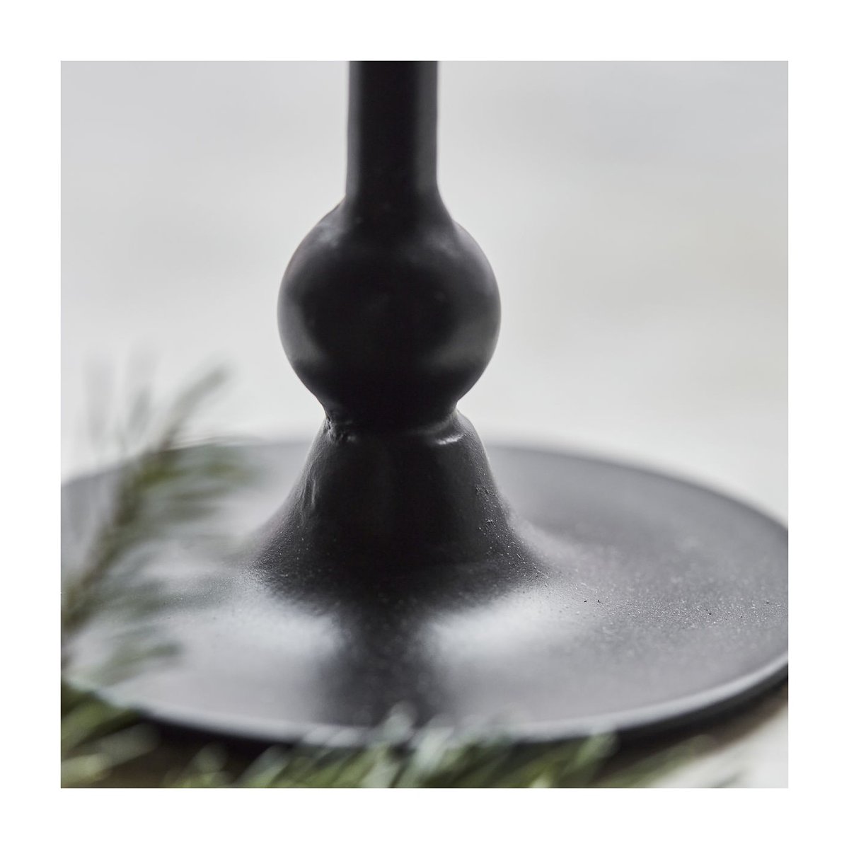 Bougeoir Folk h 12 cm noir antique, HOUSE DOCTOR