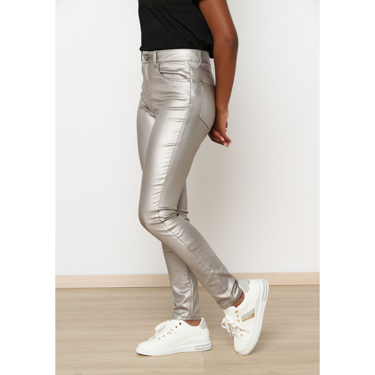 Pantalon métallisé argente, LOLALIZA