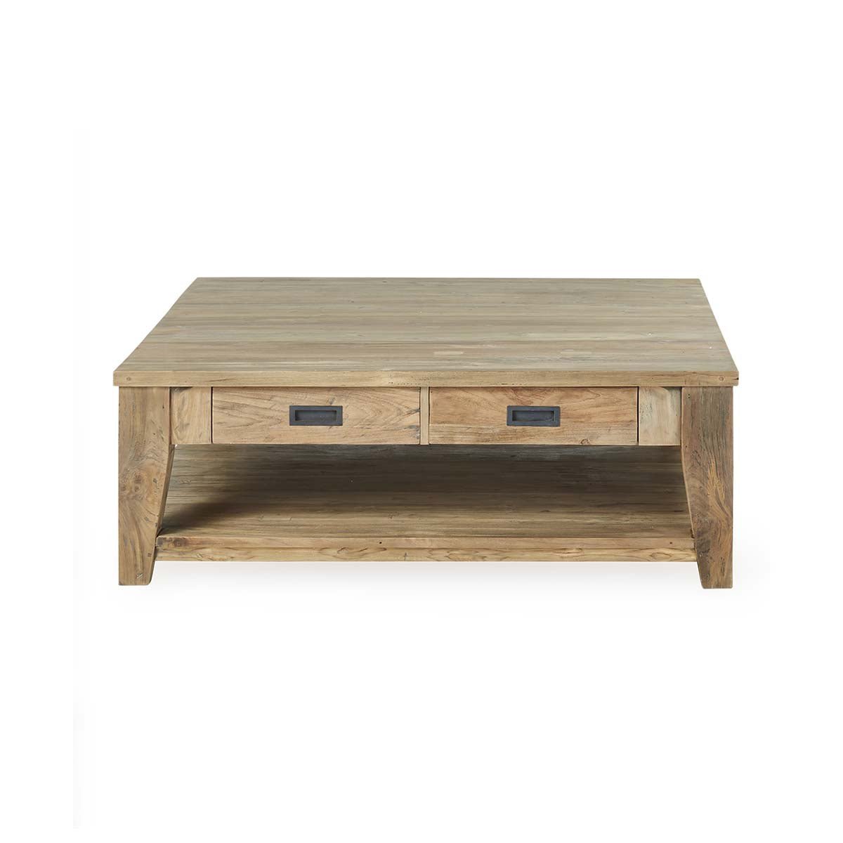 Table basse en bois de teck recyclé 120 cm CARGO naturel, BERAH GETAH