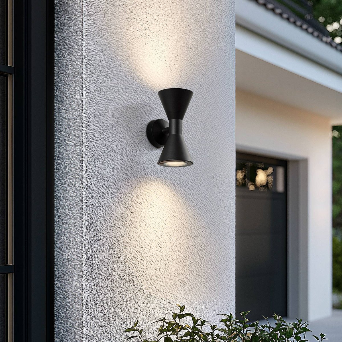 Applique extérieure en aluminium moderne noir, LUCANDE