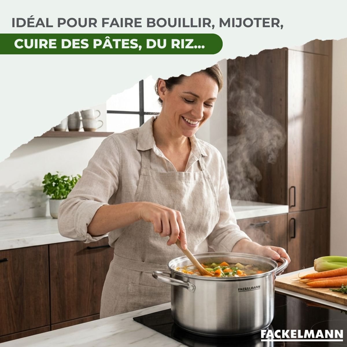 Batterie de cuisine 1 faitout 20cm VITA3 inox, FACKELMANN