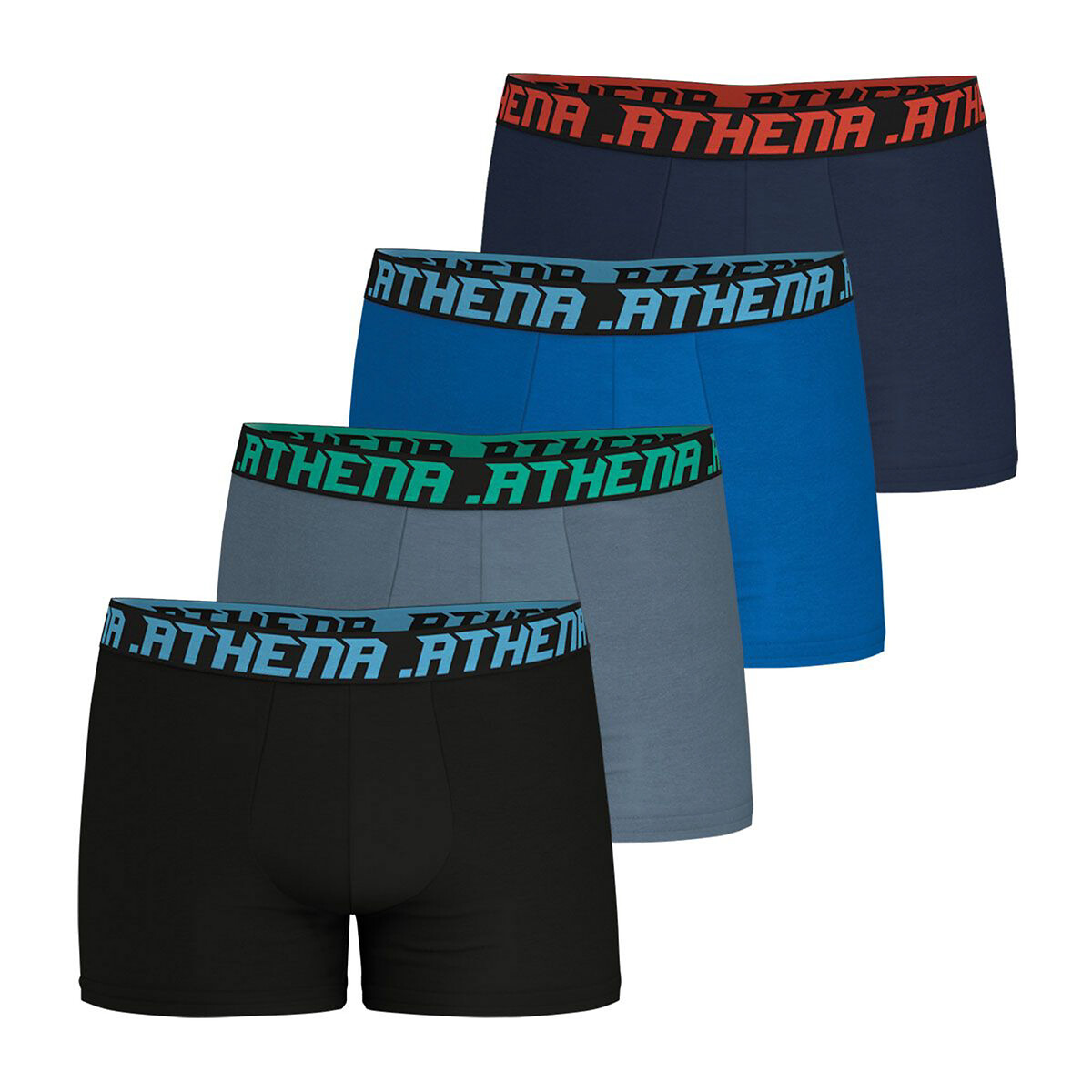 Lot de 4 boxers My Petit Prix noir + bleu, ATHENA