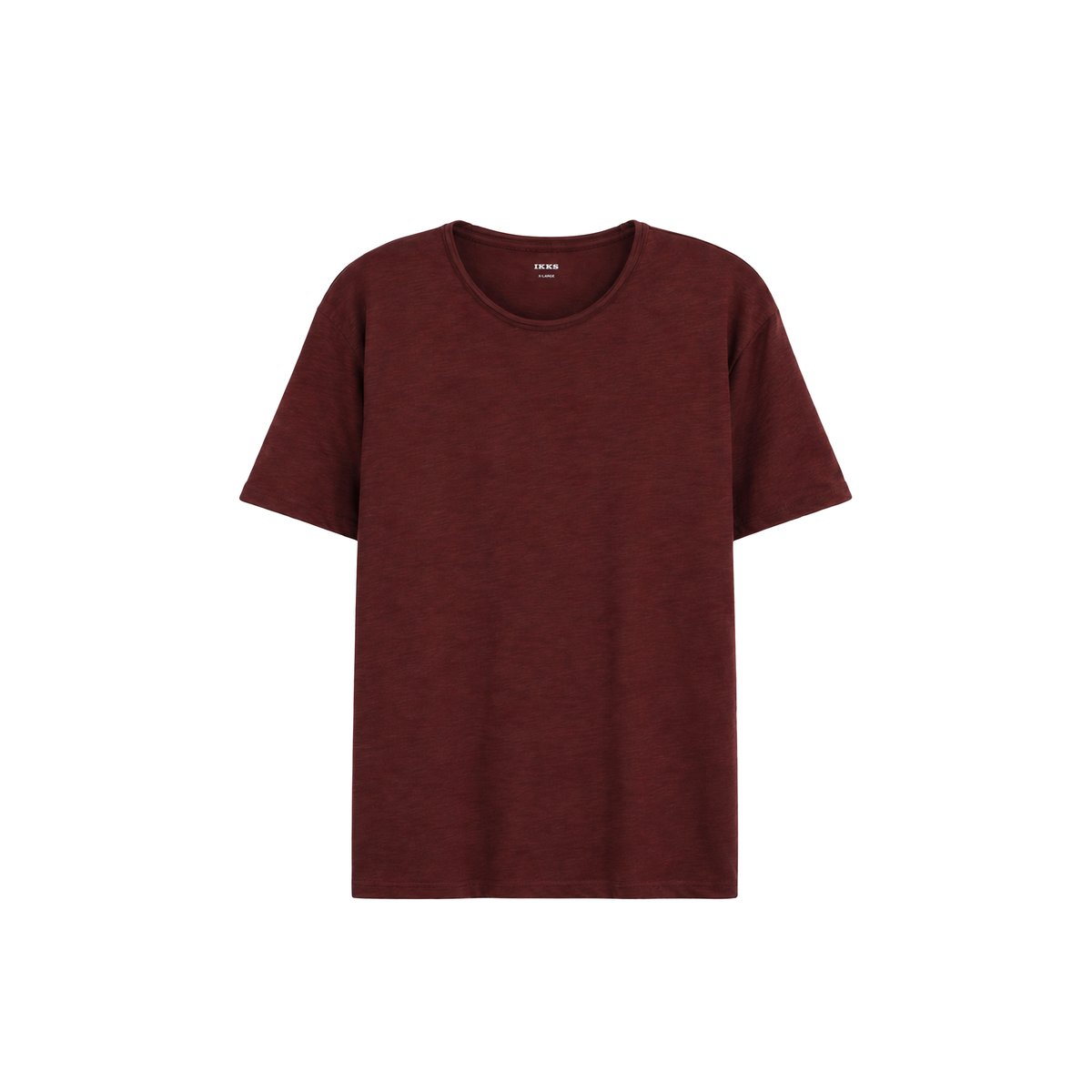 Tee-shirt col rond L'Essentiel rouge bordeaux, IKKS