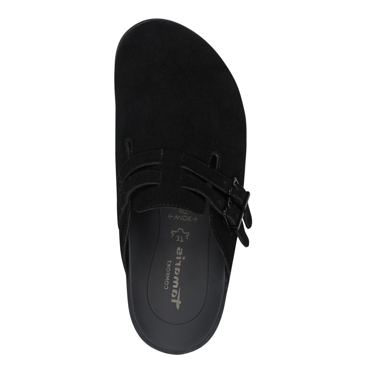 Mule en cuir noir, TAMARIS