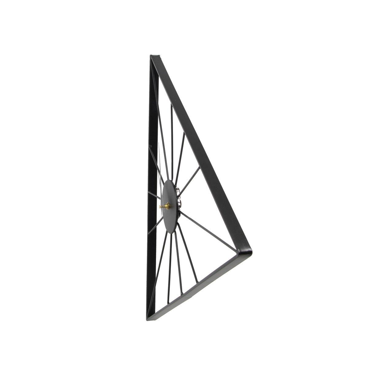 Horloge murale triangulaire en métal noir, ART FOR THE HOME