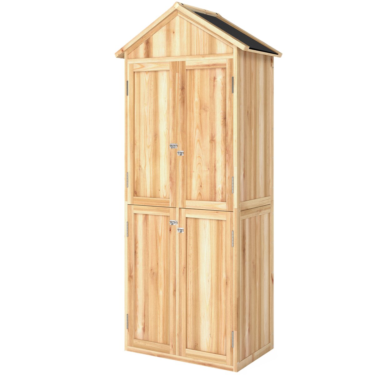Armoire de rangement d'extérieur Bois de bois naturel, OUTSUNNY