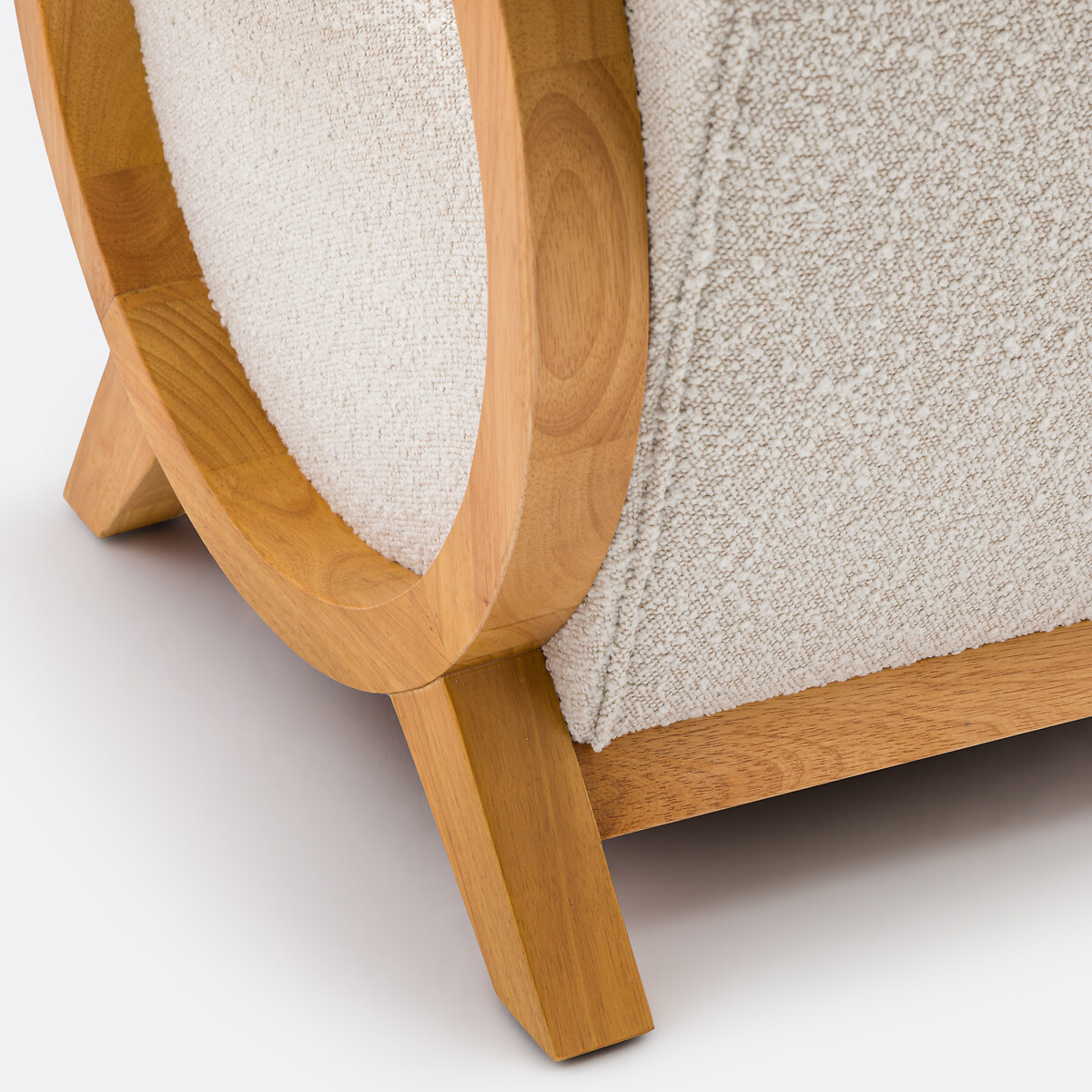 Vintage fauteuil van bouclé Berti ecru, LA REDOUTE INTERIEURS