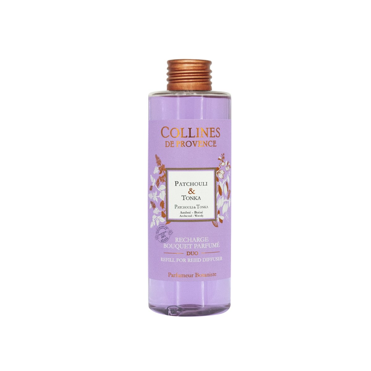 Recharge Diffuseur de parfum Colorée PATCHOULI & TONKA violet, COLLINES DE PROVENCE