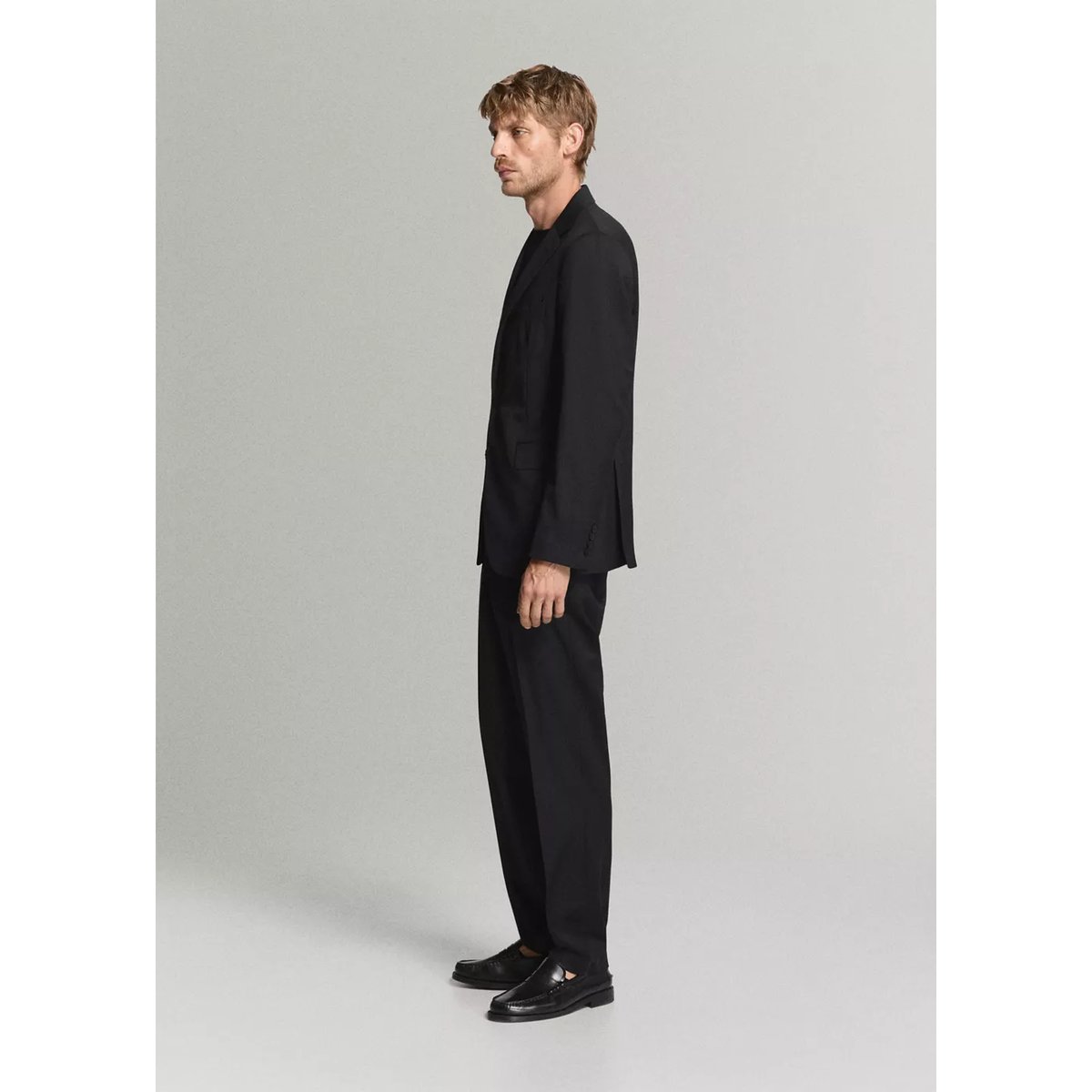 Pantalon costume Turín 100 % laine noir, MANGO MAN