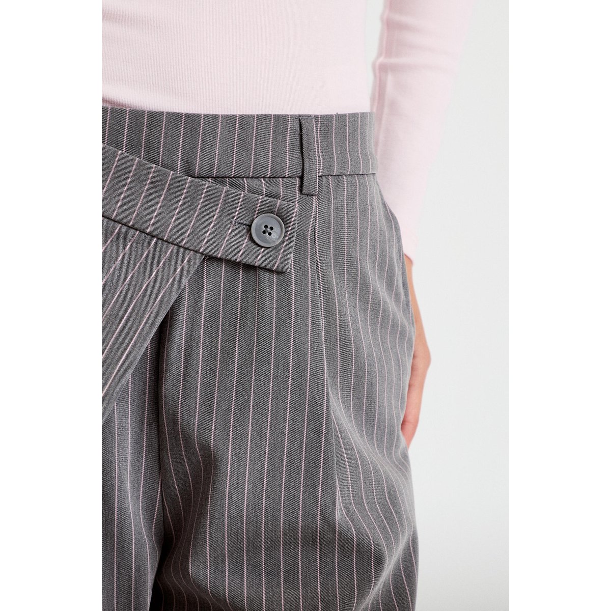 Pantalon barrel taille basse gris, CACHE CACHE