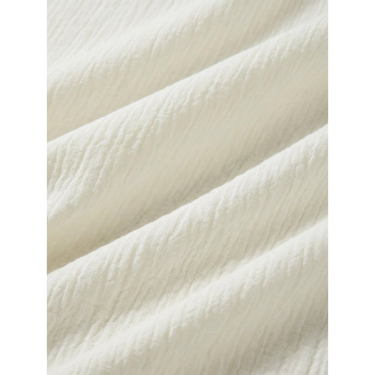 Drap-housse gaze de coton "GAUFREE" blanc moyen uni, CYRILLUS