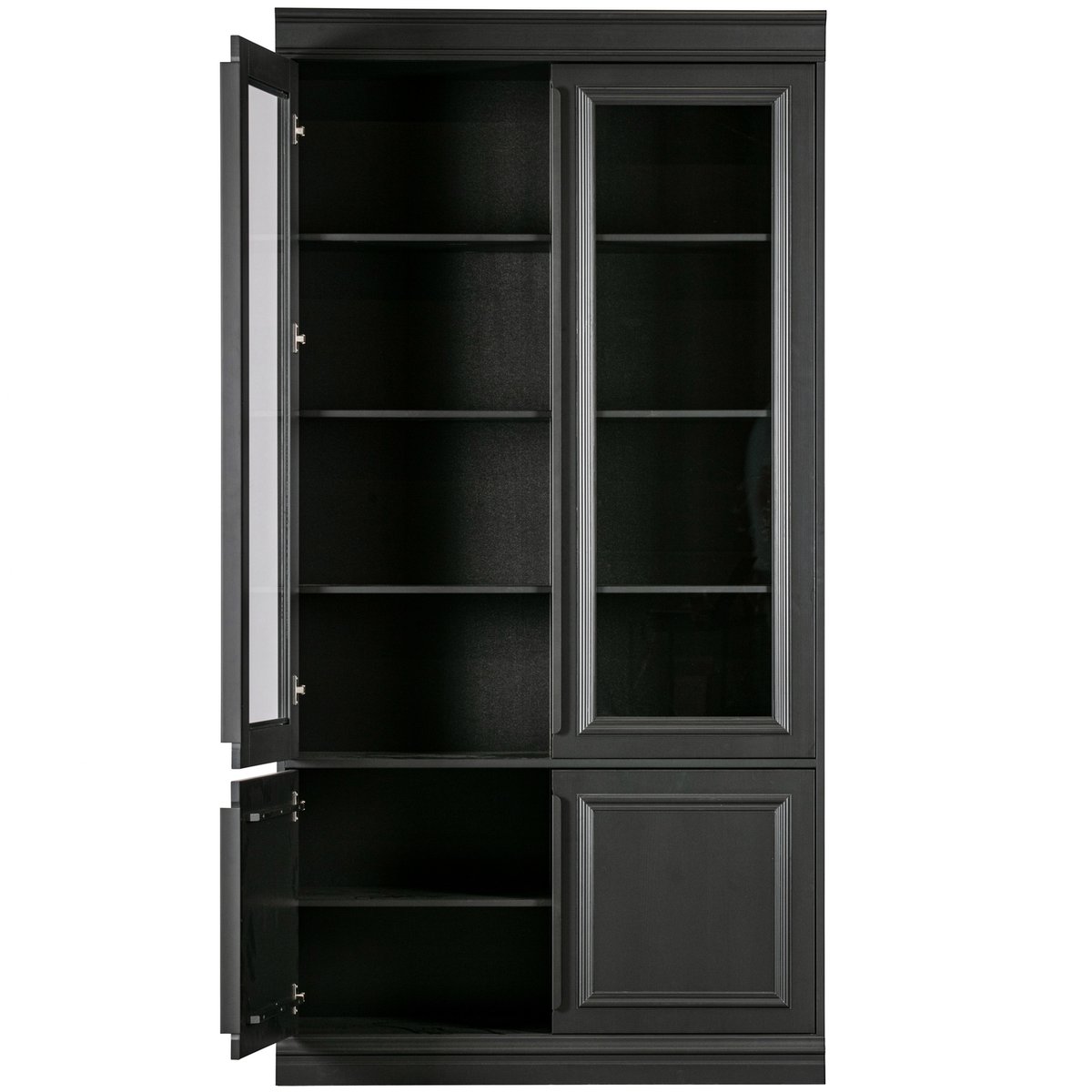 Vitrine en pin et verre ORGANIZE noir mat, WOOOD