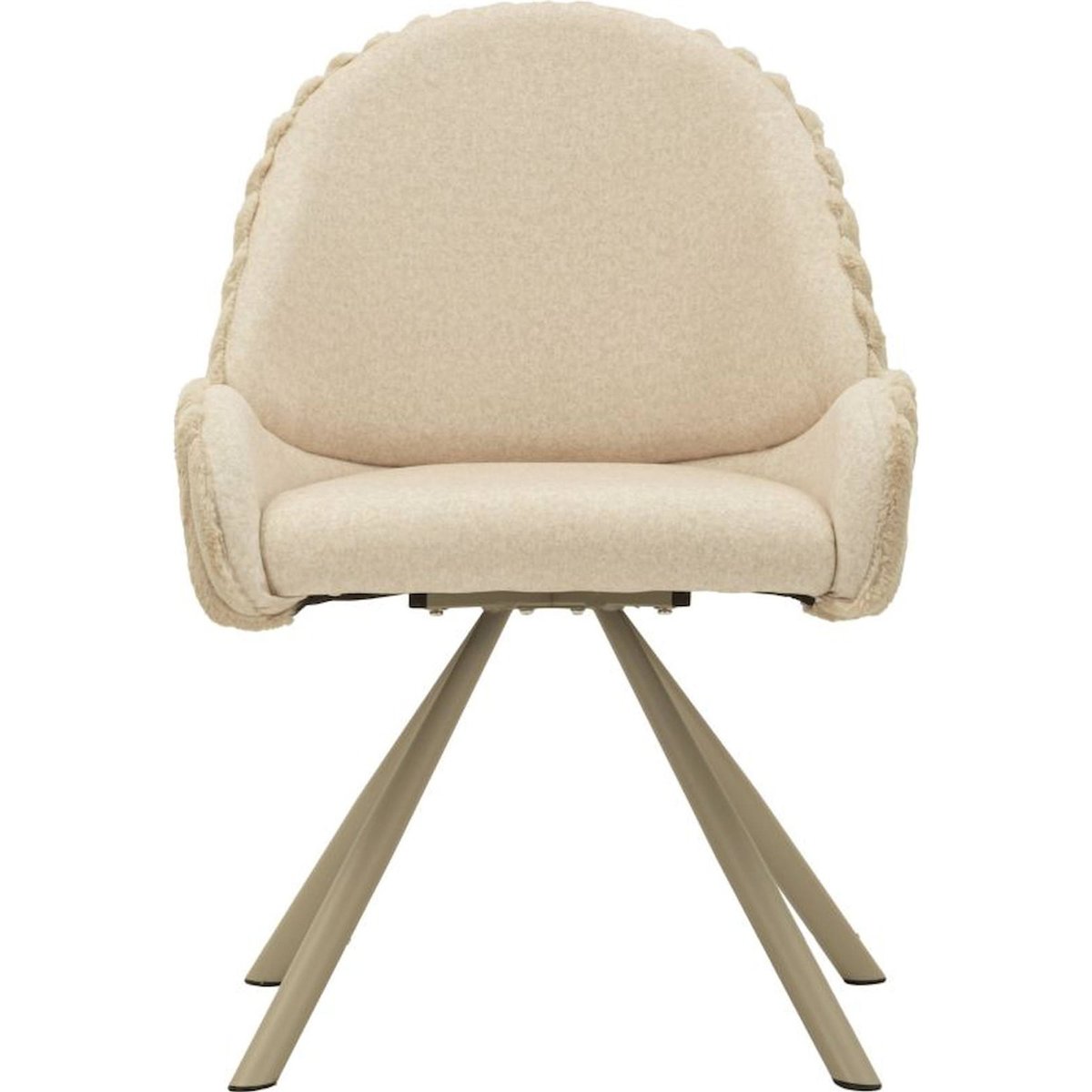Lot de 2 chaises enveloppantes capitonnées MODERN crème, RECOLLECTION