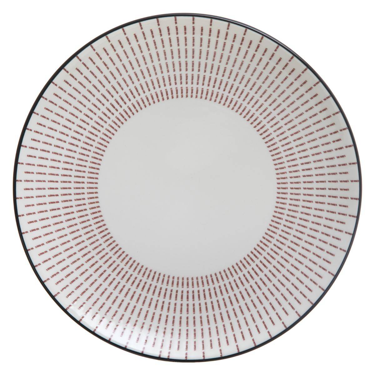 Lot de 6 assiettes en porcelaine LUNIS rouge, SECRET DE GOURMET