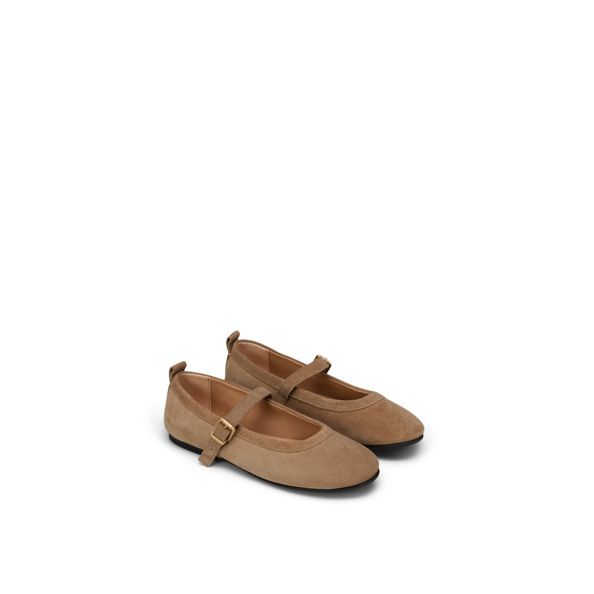 Ballerine modèle Gina en cuir velours huilé marron clair, MARC O'POLO