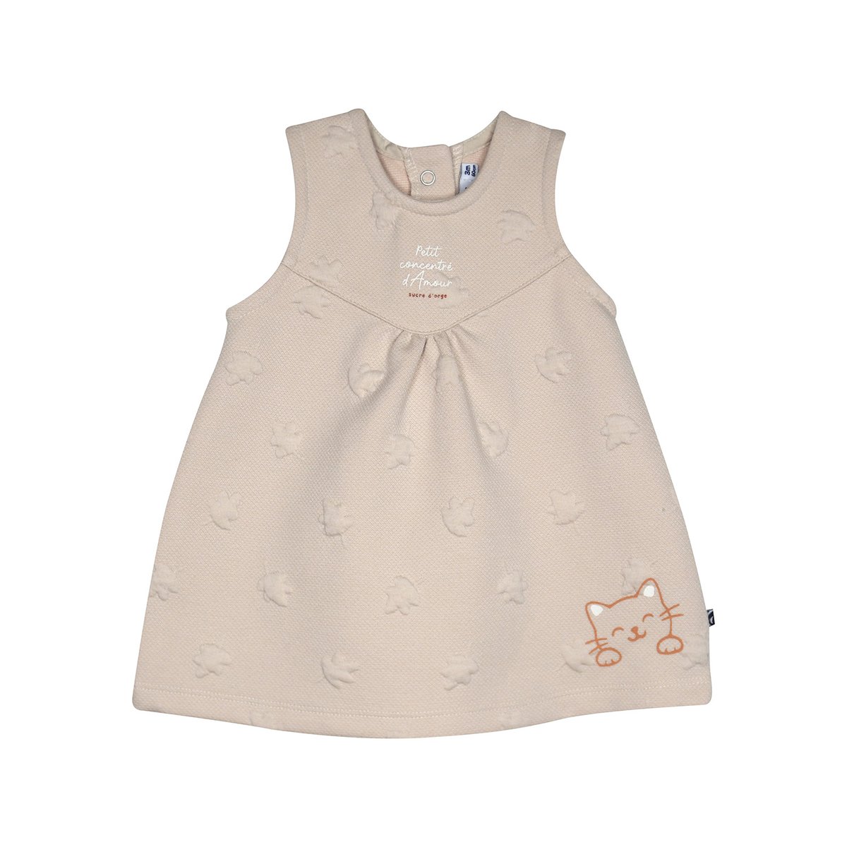 Tshirt robe soline maille bebe beige, SUCRE D'ORGE