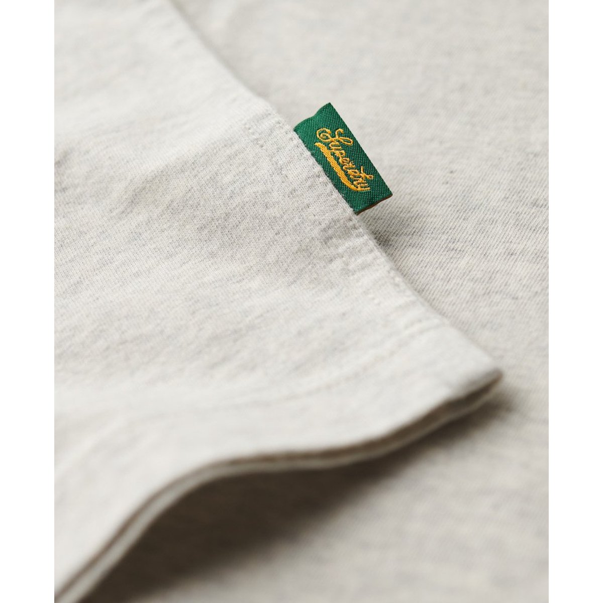 T-shirt rétro à rayures et logo Essential gris éclair moucheté, SUPERDRY