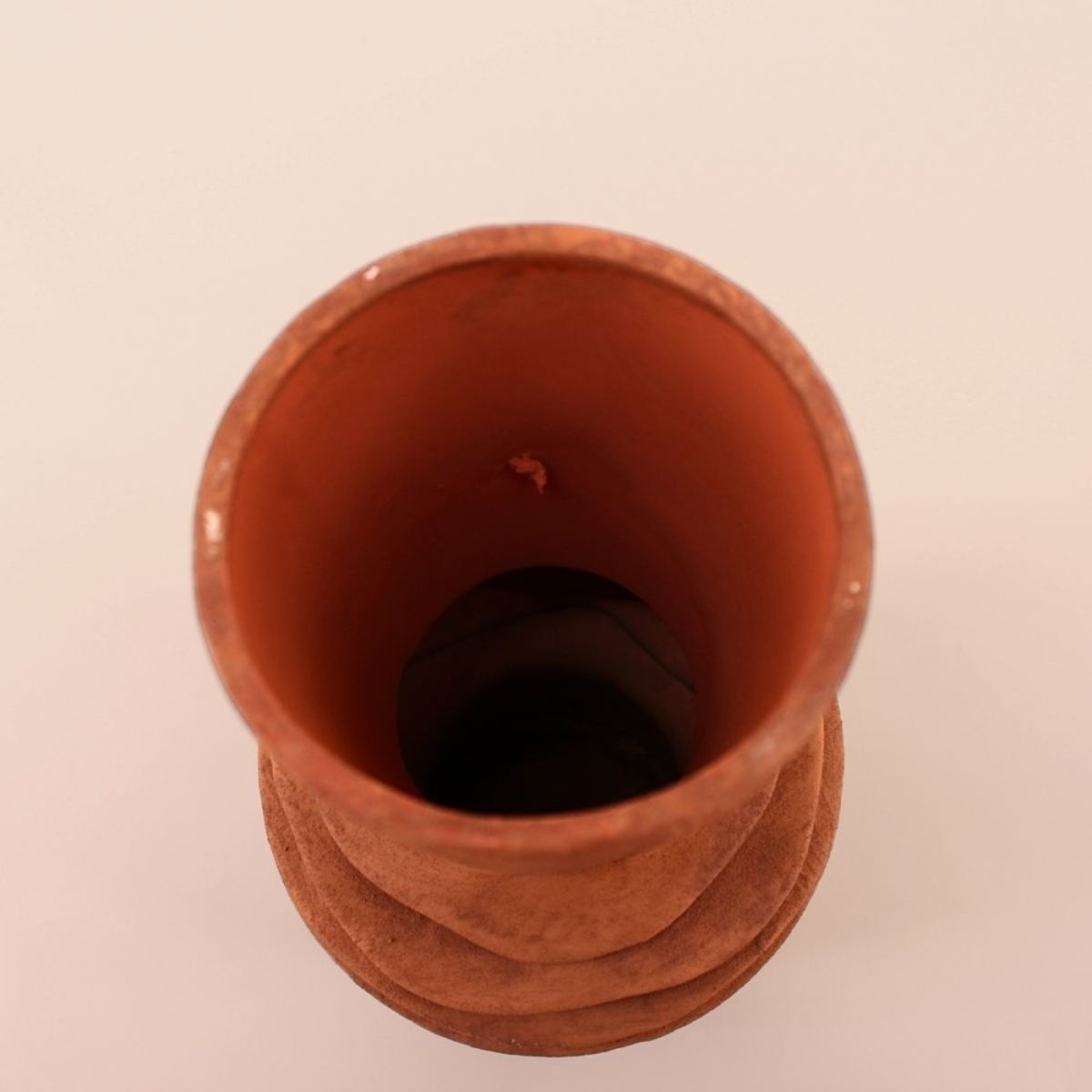 Vase en grès effet pierre, H47cm terracotta, ORNAMI