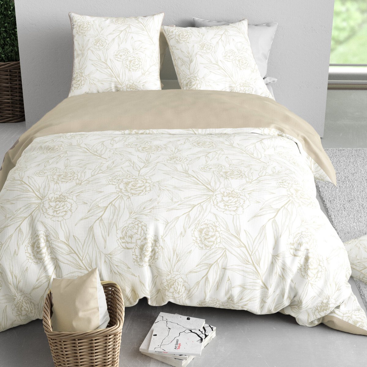 Parure housse de couette en coton imprimée, Suzanne imprime, C DESIGN HOME TEXTILE