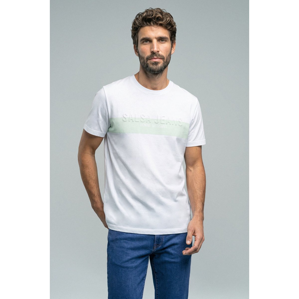 T-SHIRT AVEC BRANDING blanc, SALSA JEANS
