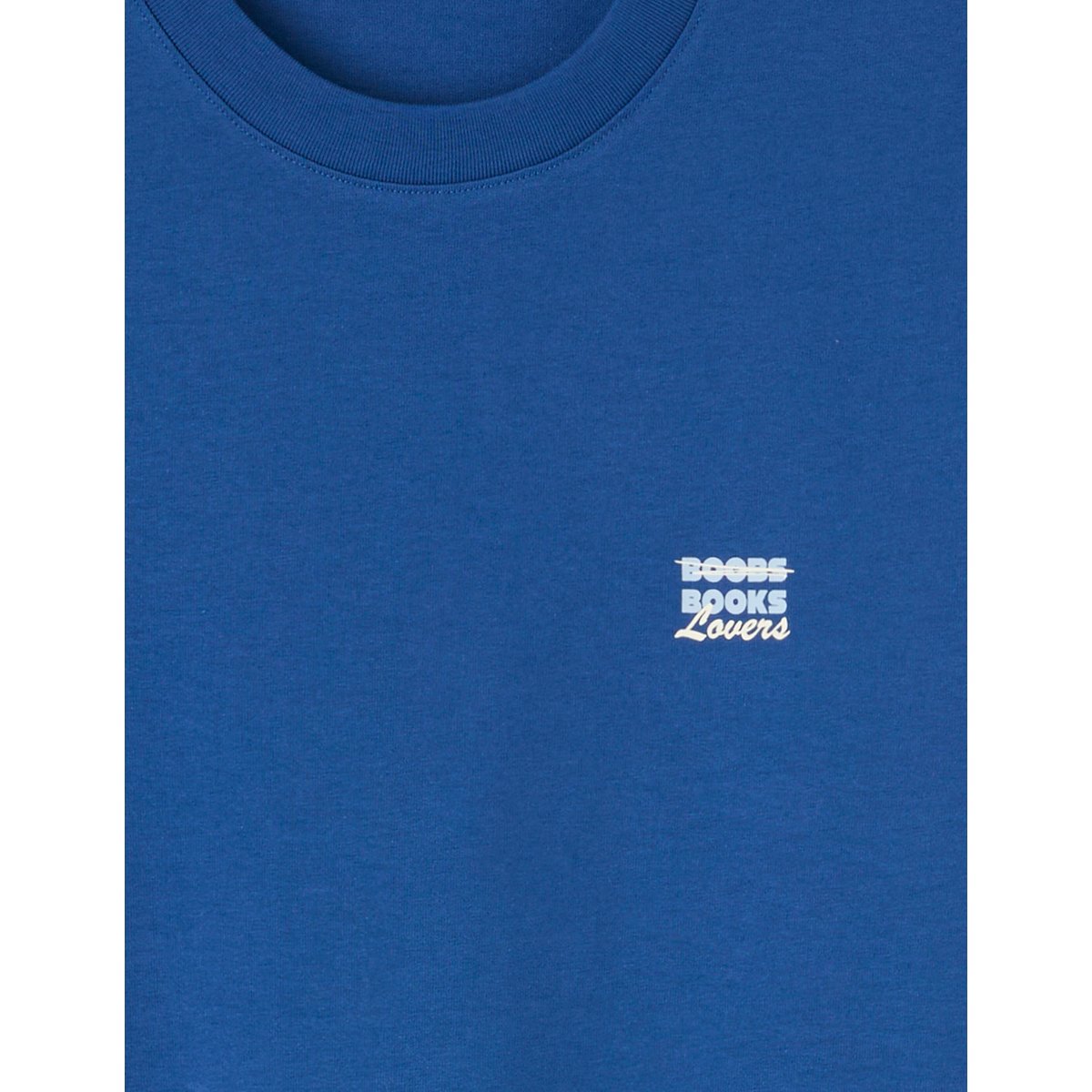 T-shirt imprimé devant / dos bleu foncé, BZB