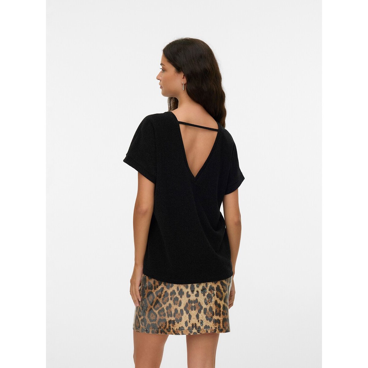 Top à paillettes noir argenté, VERO MODA