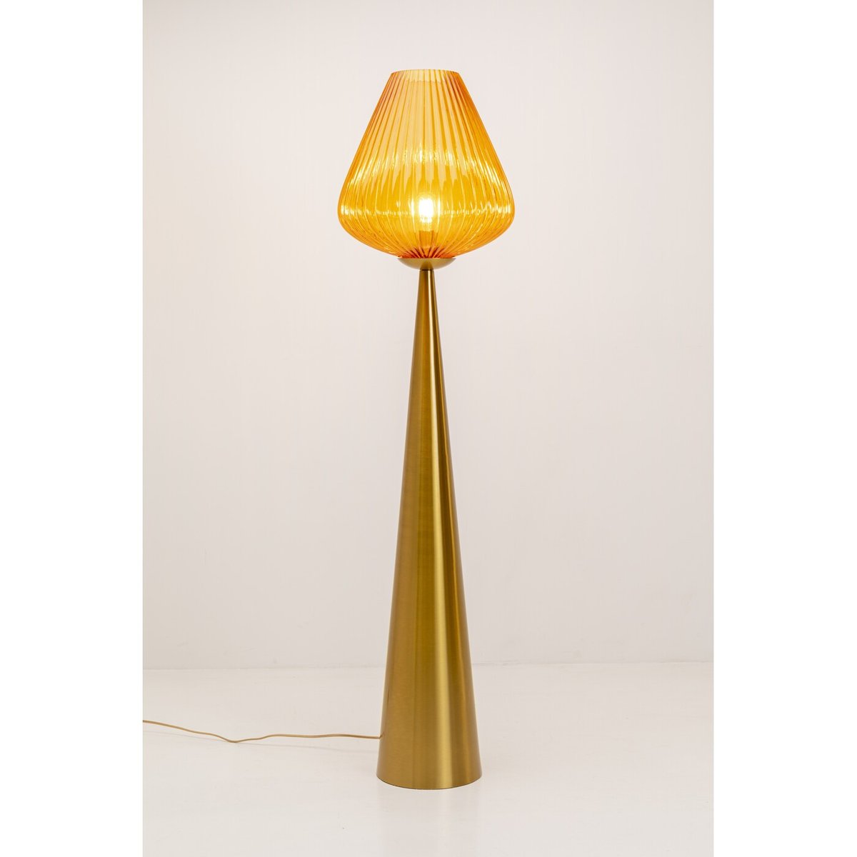Lampadaire en verre et acier, GENIE orange, KARE DESIGN