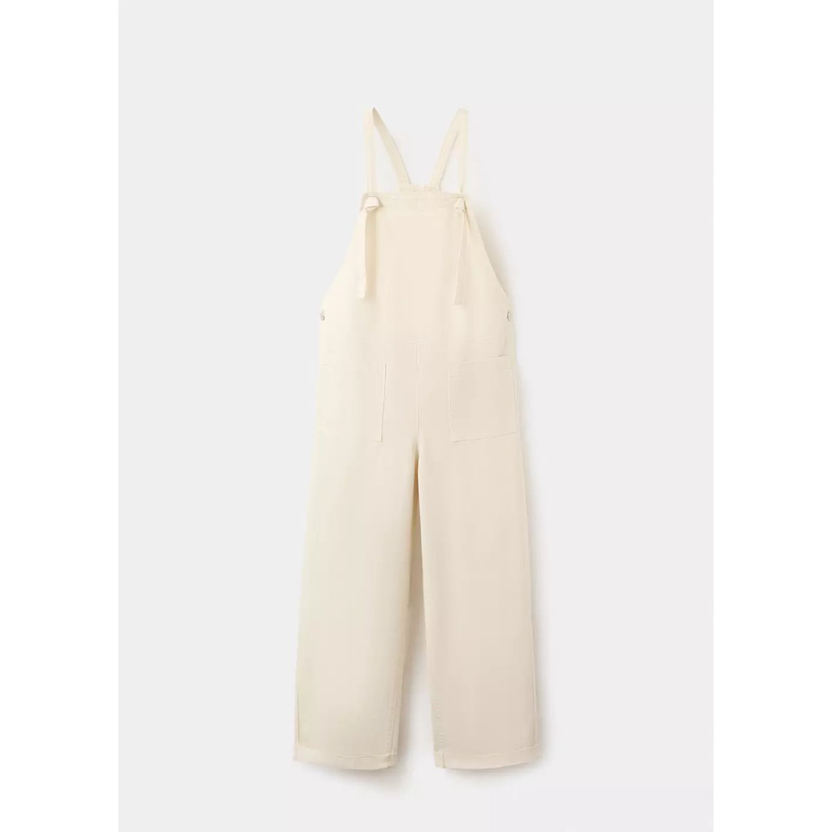 Salopette de grossesse en jean blanc cassé, MANGO