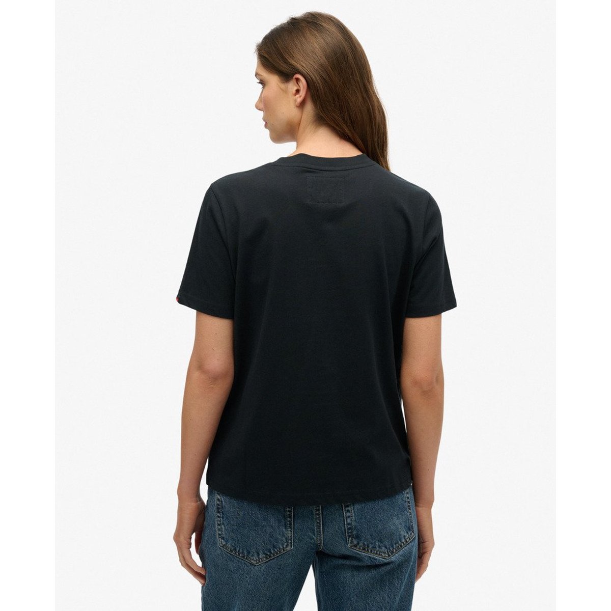 T-shirt Stacked noir de jais, SUPERDRY