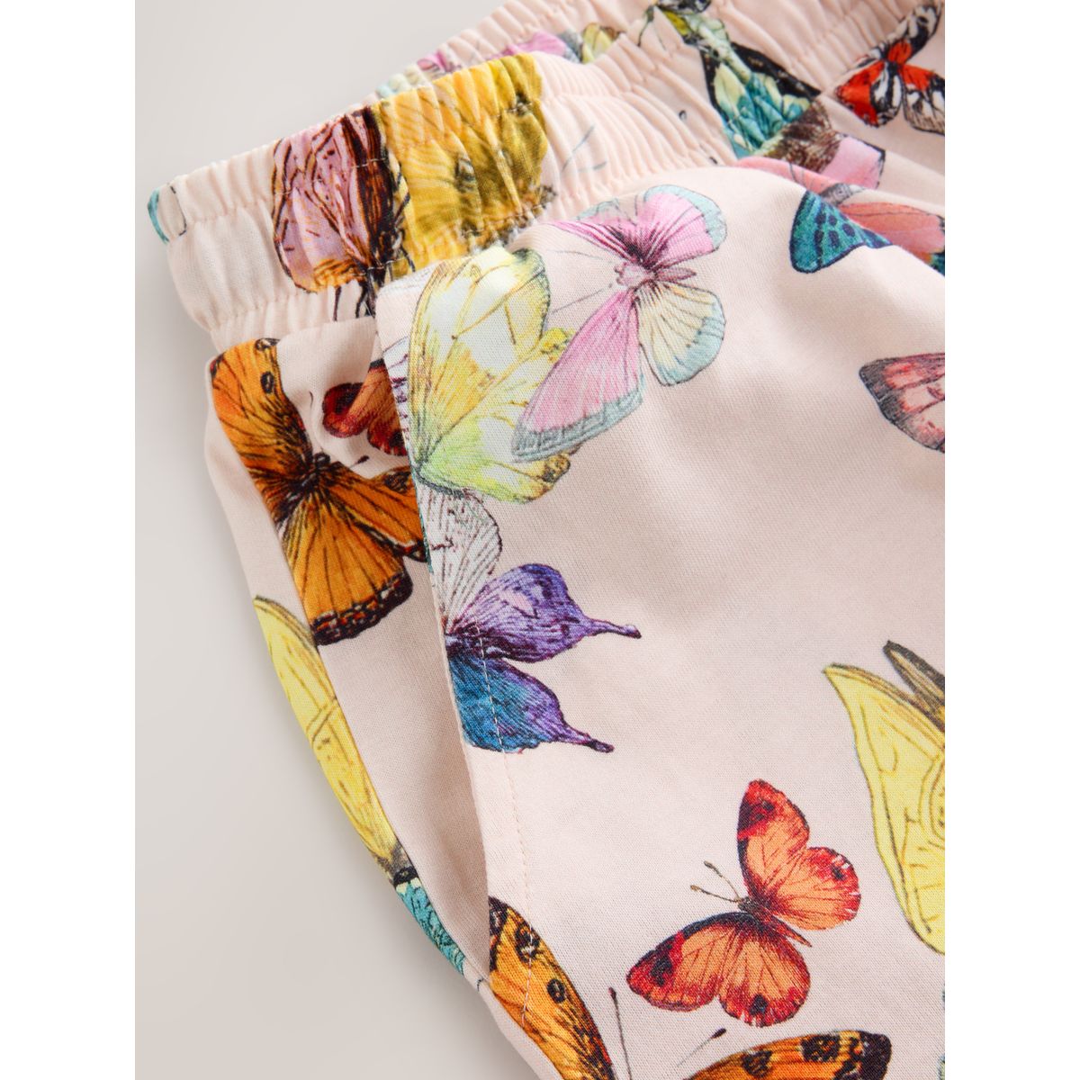 Ensemble short de pyjama boutonné en jersey papillon crème, NEXT